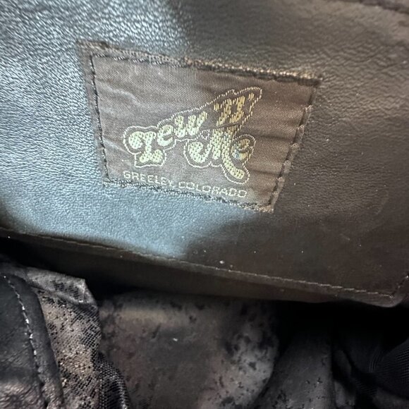 Lew n Me Handbag Shoulder Leather Concho Black Floral Cherry Blossom Rose Tooled - Picture 5 of 7